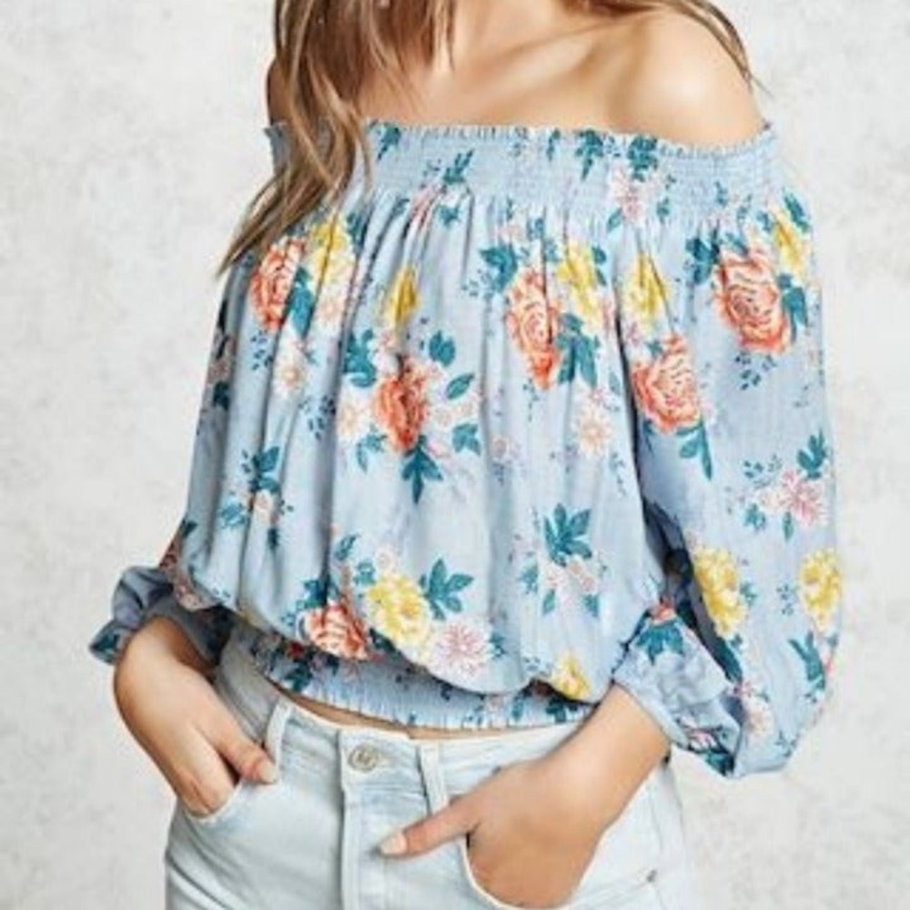 Forever 21 Floral Off the Shoulder Top